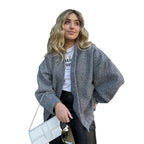 Damen coole Oversize-Jacke aus weichem Wollmix R&B