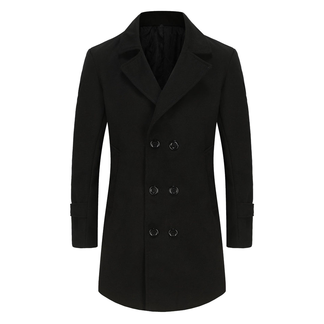 Herren stilvoller und eleganter Übercoat mit doppelter Knopfreihe R&B