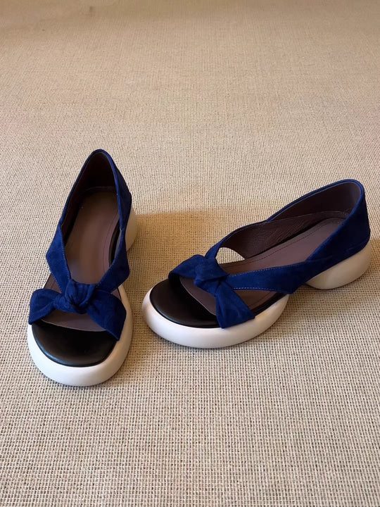 Damen Sandalen mit dekorativem Knoten und komfortabler Sohle R&B