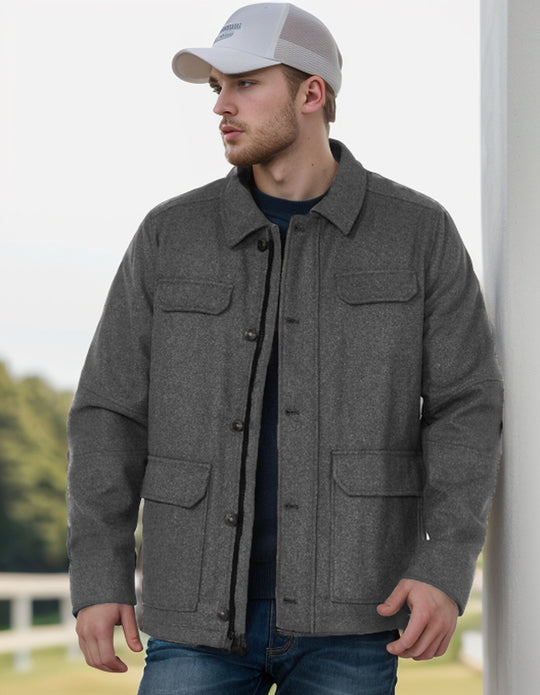 Herren modische Jacke mit praktischen Taschen R&B