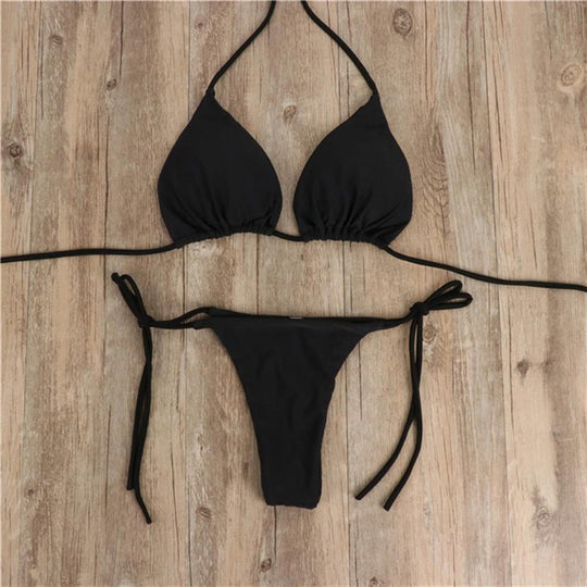 Damen Bikini-Set mit verstellbaren Trägern und minimalistischem Design R&B