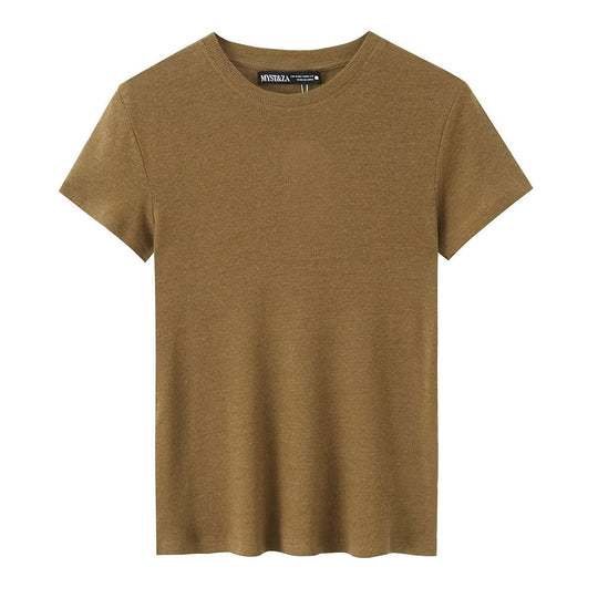 Damen Freizeit T-Shirt aus bio-zertifizierter Baumwolle mit rundem Hals und komfortablem Schnitt R&B