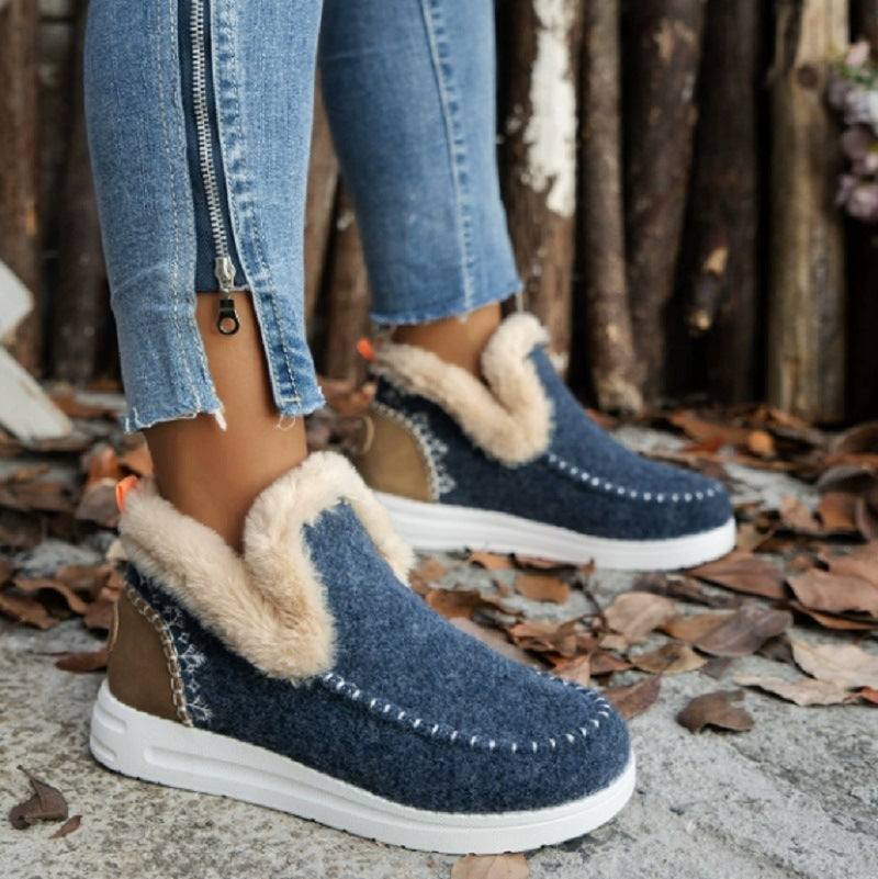Damen bequeme Fleece-Hausschuhe mit warmem Innenfutter und rutschfester Sohle R&B