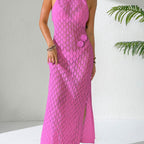 Damen eleganter Häkel-Maxikleid R&B