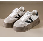 Damen Modische Plattform Sneakers mit dicker Sohle und atmungsaktiver Obermaterialstruktur R&B