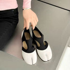 Damen Ballerinas mit innovativem Zehenteil und elastischem Riemendesign R&B