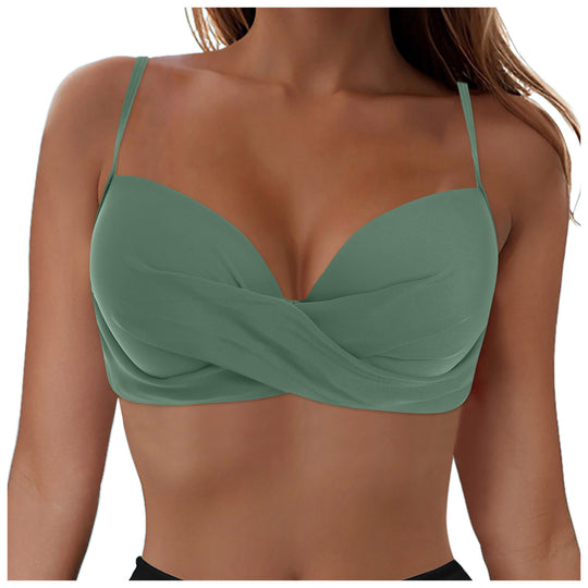 Damen Elegantes Bikinioberteil mit Wickeldesign R&B