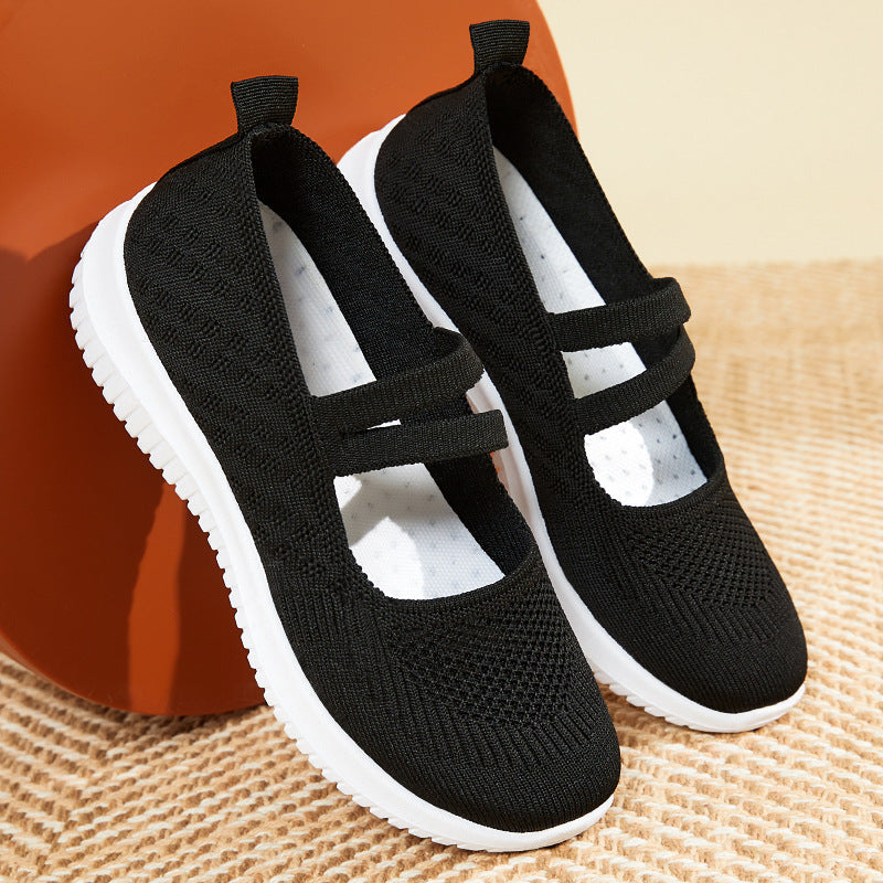 Damen Komfortable Slip-On Sneakers mit verstellbarem Riemen R&B