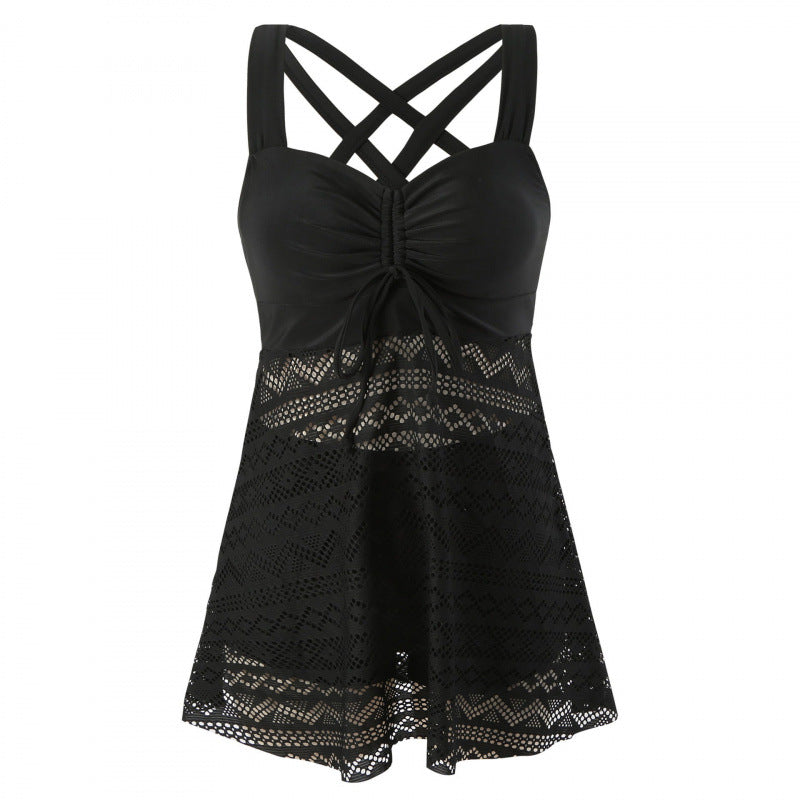Damen Bade-Kleid mit eleganten Drapierungen und modischem Slip R&B