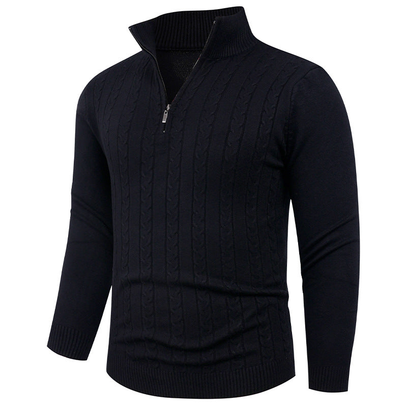 Herren Strukturierter Pullover mit ZIP-Kragen R&B