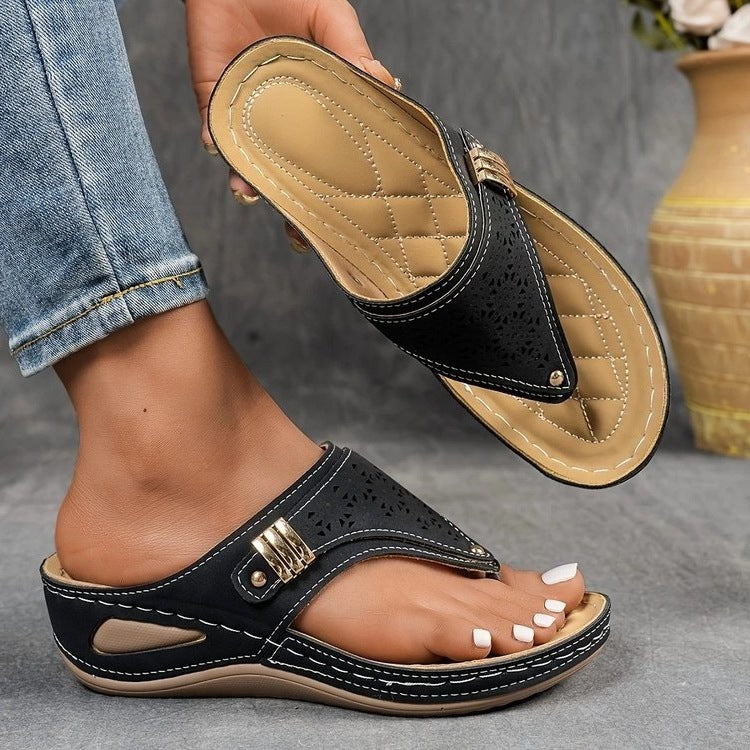 Damen Komfortable Zehenstegsandalen mit ergonomischem Fußbett R&B