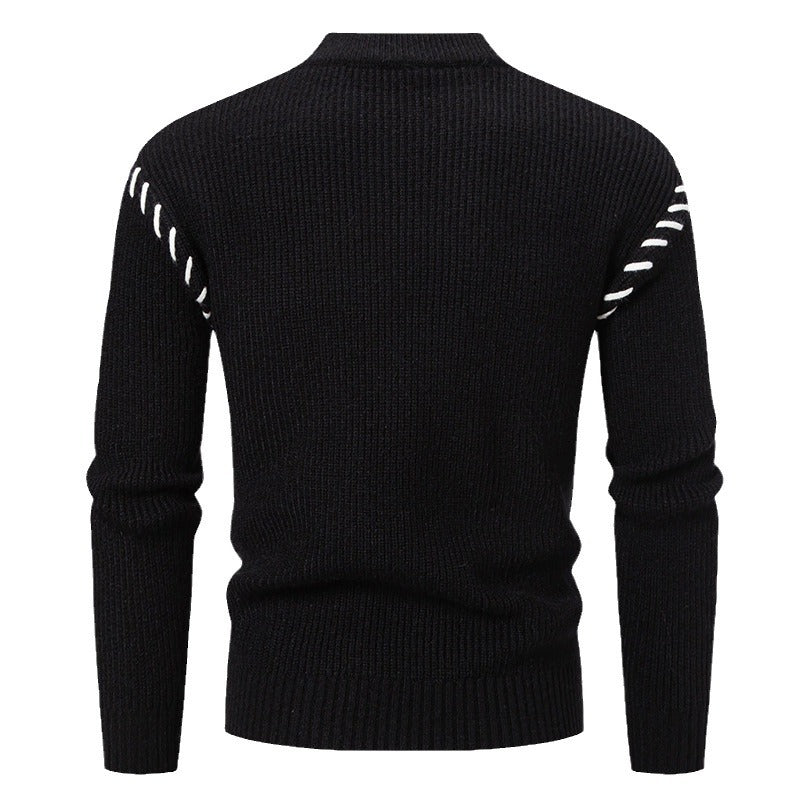 Herren modischer Strickpullover mit einzigartigem Design und hohem Kragen R&B
