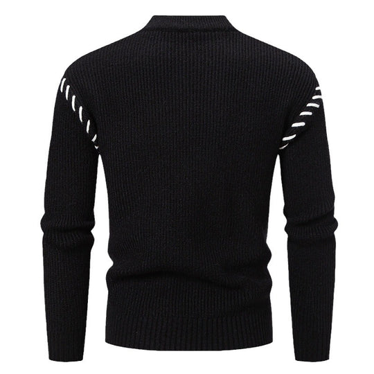 Herren modischer Strickpullover mit einzigartigem Design und hohem Kragen R&B