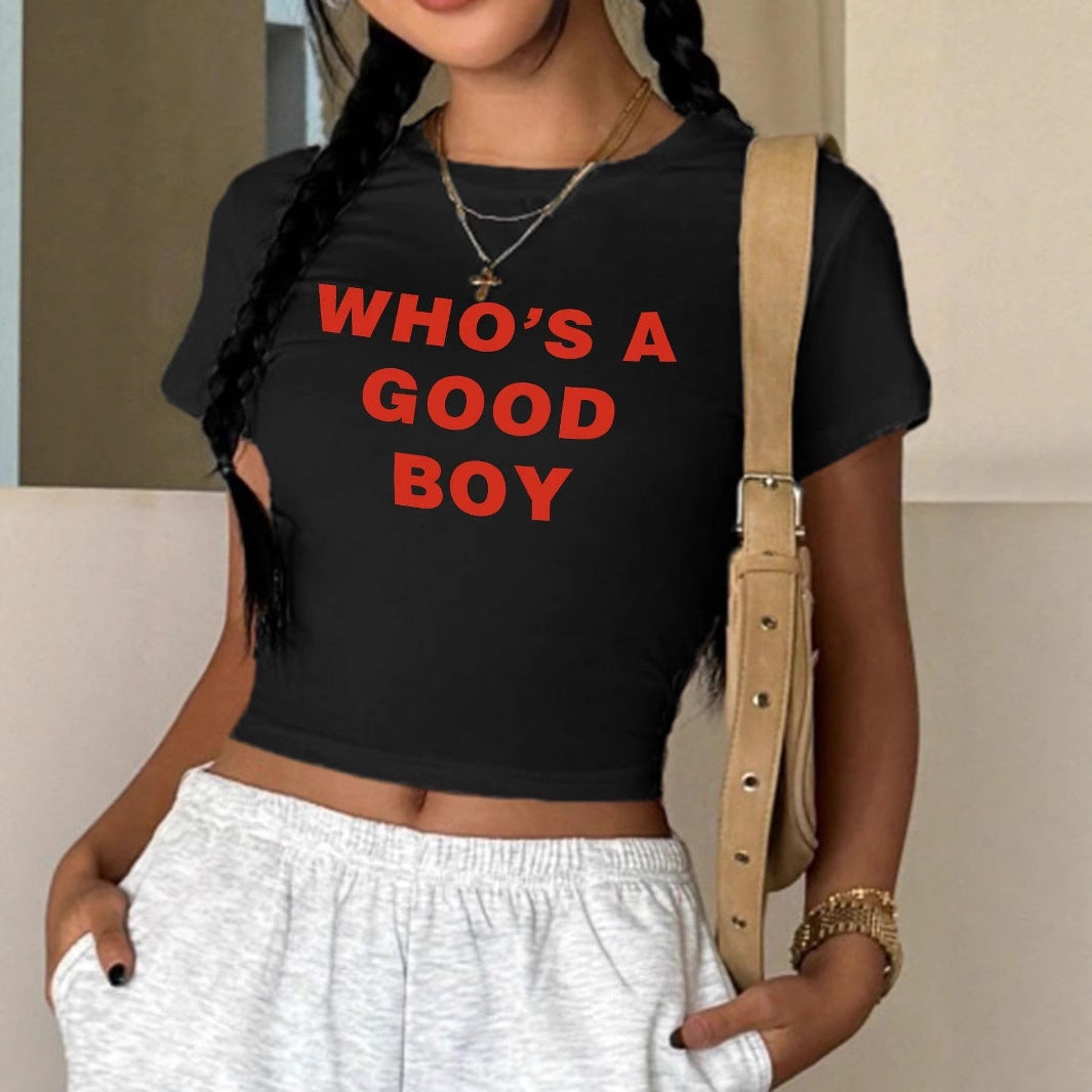 Damen Figurbetontes T-Shirt mit statement Hoodie R&B