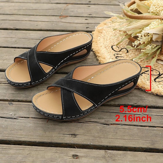 Damen Komfortable Wedge-Pantoletten R&B