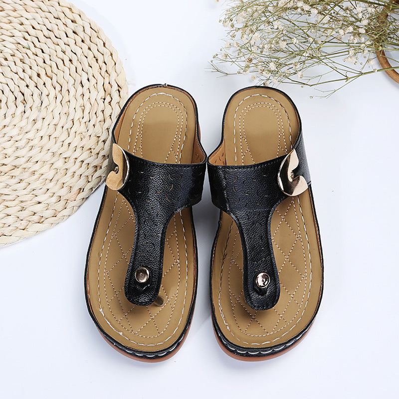 Damen Bequeme Zehentrenner-Sandalen mit verstellbarem Riemen und gepolsterter Sohle R&B
