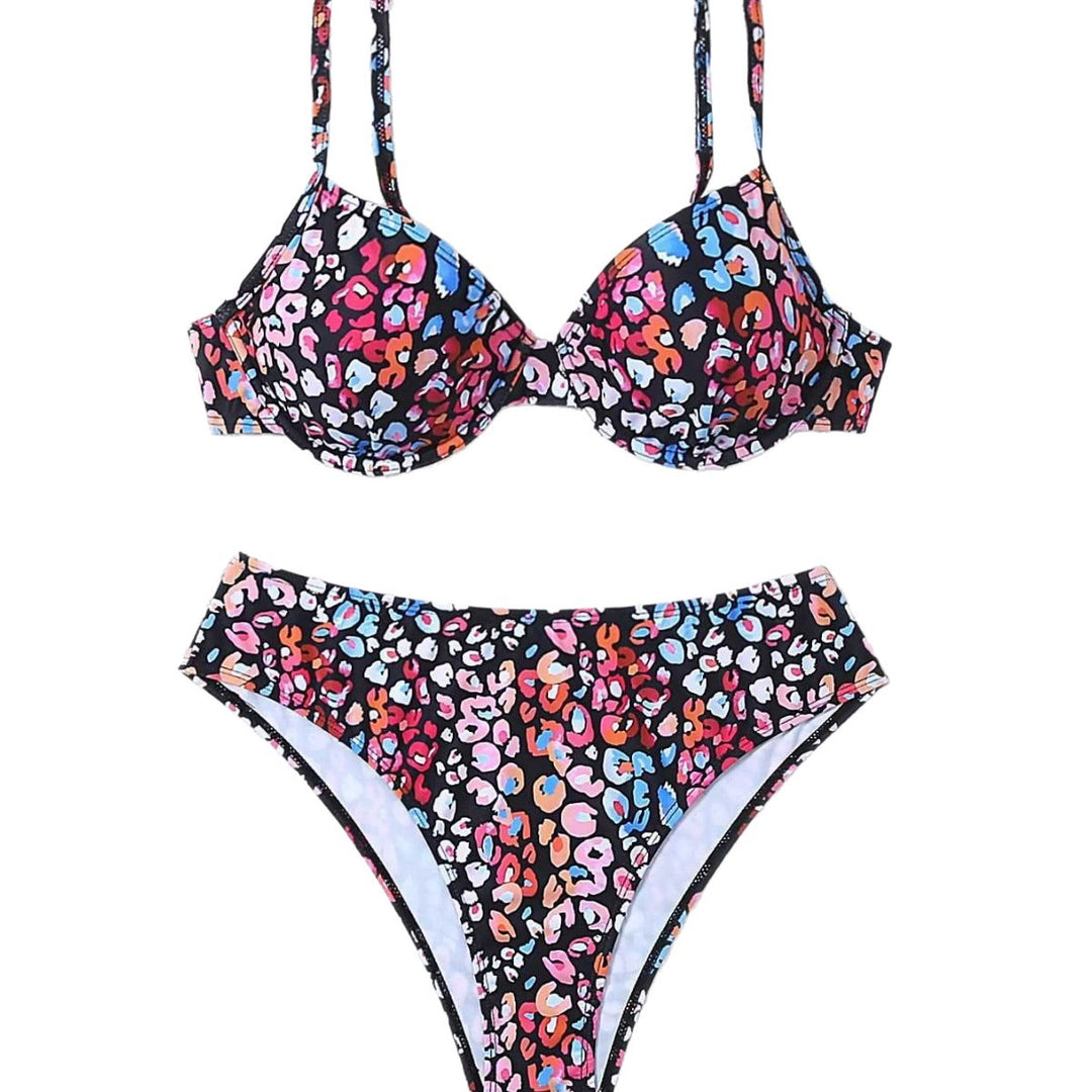 Damen Bikini-Set mit tierischem Mustermix R&B