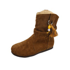 Damen Bequeme Winterstiefel aus weichem Wildleder mit modischem Designschnallen R&B