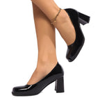 Damen Blockabsatz-Pumps mit glänzender Oberfläche und elegantem Design R&B