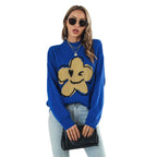 Damen Strickpullover mit verspieltem Blumenmotiv R&B