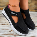 Damen nan ergonomischer Mary-Jane Schlupfsneaker aus 3D-Strick mit Klettverschluss und stoßdämpfender Plateau-Laufsohle R&B