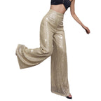 Damen Glänzende Palazzohose mit funkelndem Pailletten-Design R&B