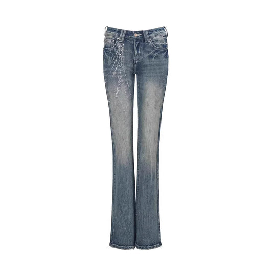 Damen Flared Jeans mit funkelnden Applikationen R&B