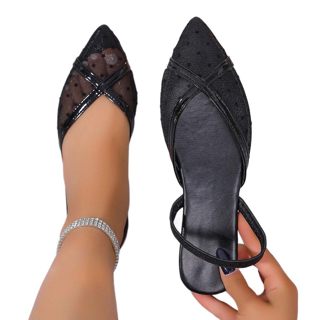 Damen elegante Ballerinas mit funkelndem Akzent und raffinierter Schnittführung R&B