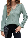 Damen elegante Bluse mit floralem Design und V-Ausschnitt R&B