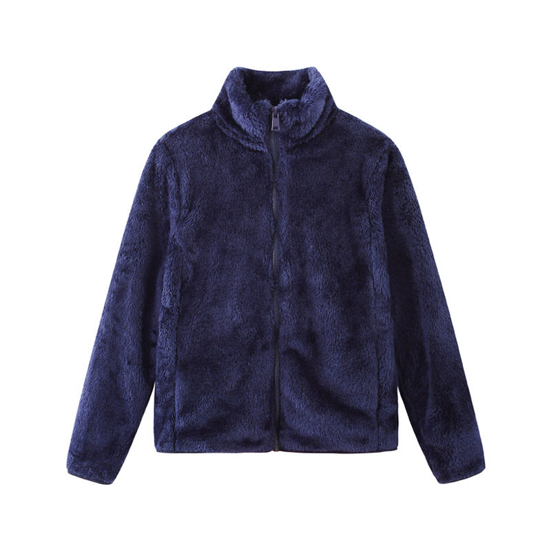 Damen gemütliche Fleecejacke mit hohem Kragen und praktischem Reißverschluss R&B