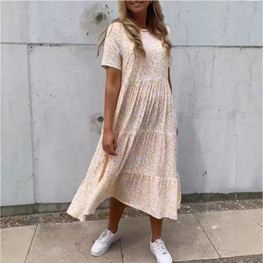 Damen Maxikleid mit floralen Mustern Heidi-Mode
