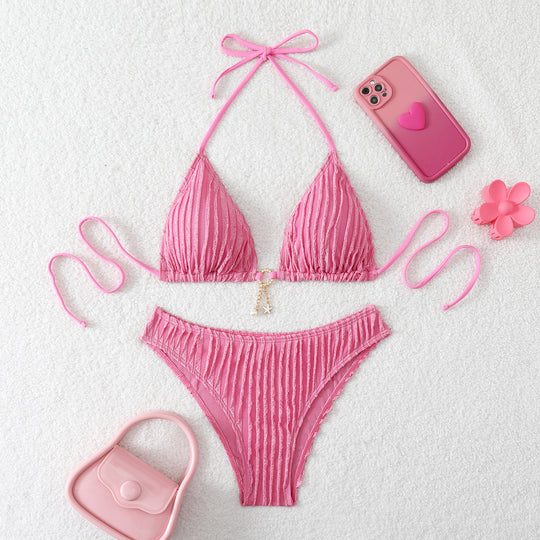 Damen Triangel-Bikini mit strukturiertem Design R&B
