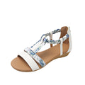 Damen Offene Sandalen mit geflochtenem Riemendesign und elegantem floralem Detail R&B