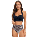 Damen Hochtailliertes Bikini-Set mit raffiniertem Oberteil R&B