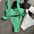 Damen Triangel-Bikini mit Rüschendetails und verspieltem BindR&Band R&B