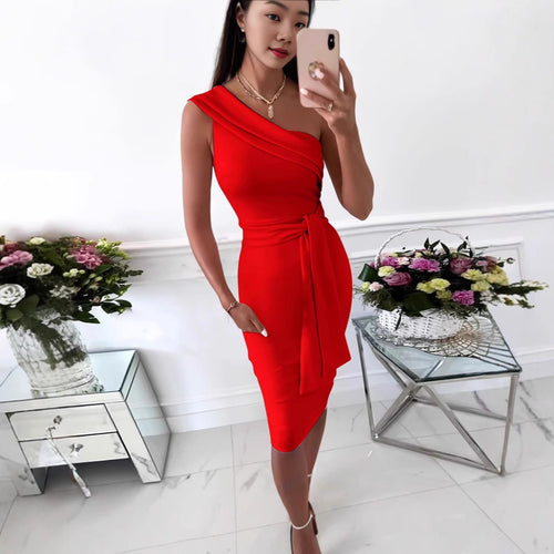 Damen Elegantes Wickelkleid mit asymmetrischem Oberteil und tailliertem Schnitt R&B