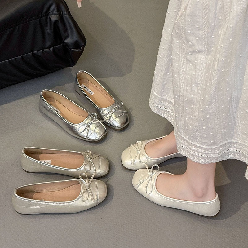 Damen Ballerinas mit zartem Schleifen-Detail und weichem Innenfutter EB
