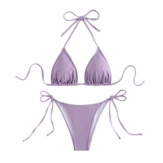 Damen Triangel-Bikini mit verstellbaren Bindebändern und seitlichen Schleifen R&B