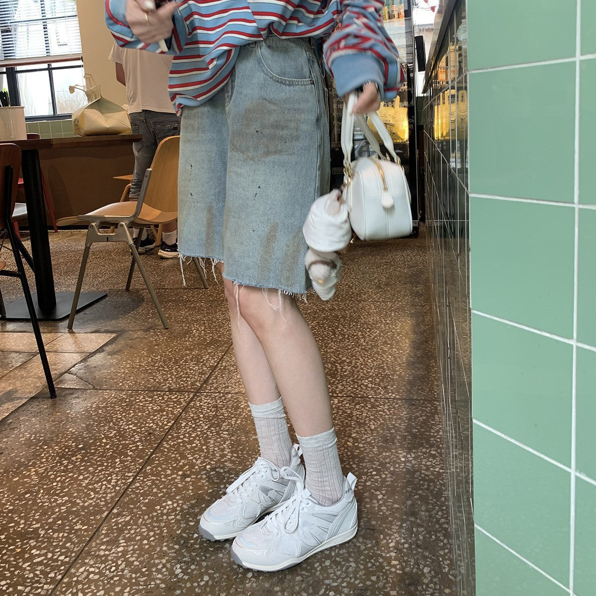 Damen modische Sneakers mit atmungsaktivem Mesh-Obermaterial und rutschfester Sohle R&B