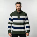 Herren Pullover mit hohem Kragen und strukturiertem Streifenmuster