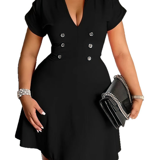 Damen Etuikleid mit doppelter Knopfleiste und femininer Silhouette R&B