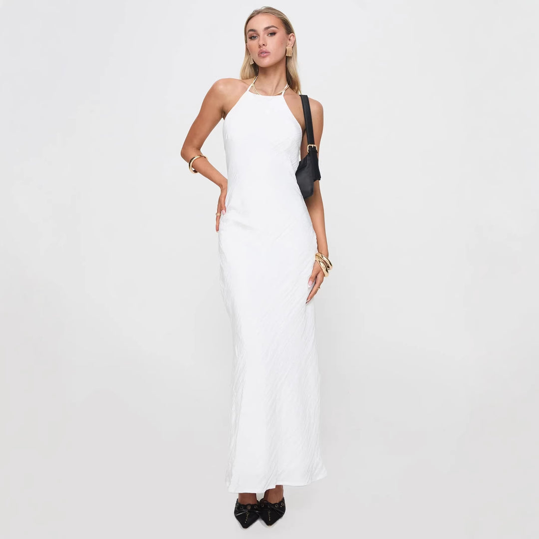 Damen Maxikleid mit elegantem Halsauschnitt und figurformendem Schnitt R&B
