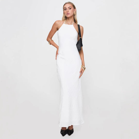 Damen Maxikleid mit elegantem Halsauschnitt und figurformendem Schnitt R&B