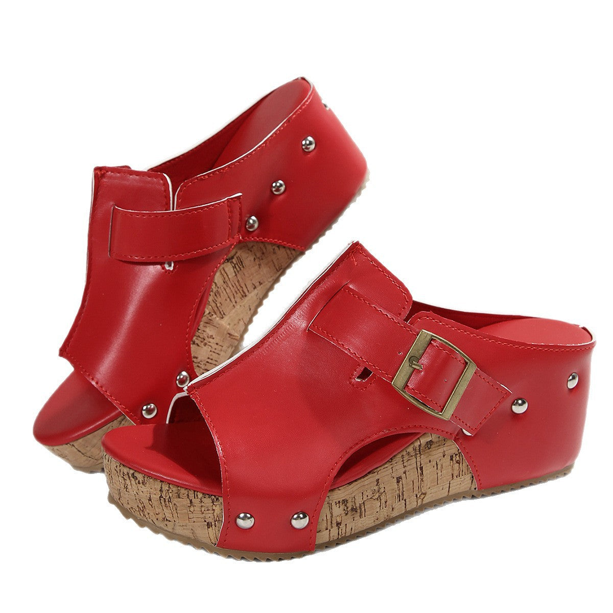 Damen modische Clogs mit verstellbarer Schnalle und korkähnlicher Sohle R&B