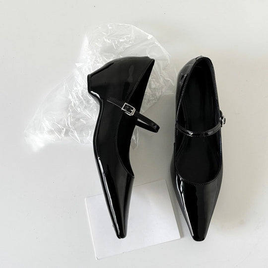 Damen elegante Ballerinas mit modischer Schnallenverzierung und bequemer Innensohle R&B