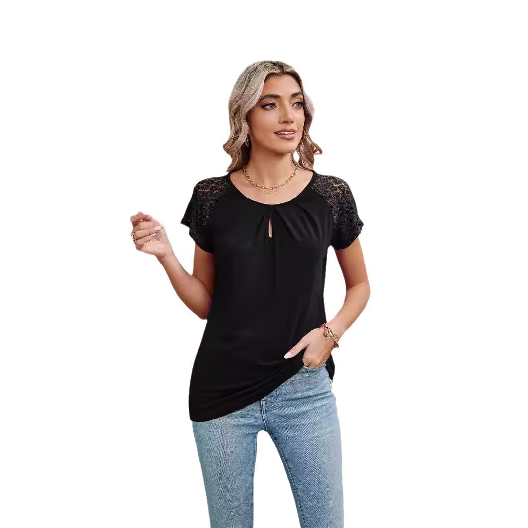 Damen T-Shirt mit Spitzendetails R&B