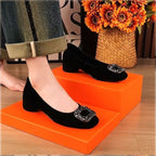 Damen Elegante Ballerinas mit funkelnder Schmuckapplikation R&B