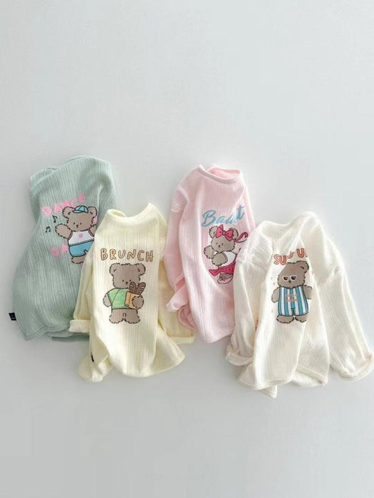 Unisex nan weicher gerippter Strickbaby-Cardigan mit V-Ausschnitt und hochkrempelbaren Ärmeln R&B