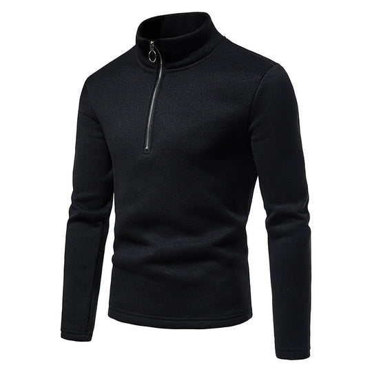 Herren Pullover mit Stehkragen und Reißverschluss R&B