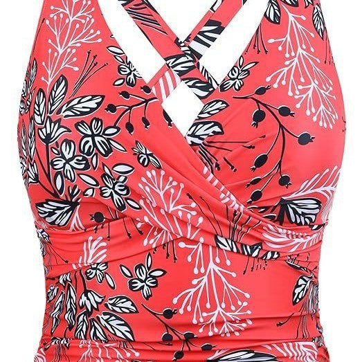 Damen Sportliches Tankini-Oberteil mit floralem Schnitt R&B